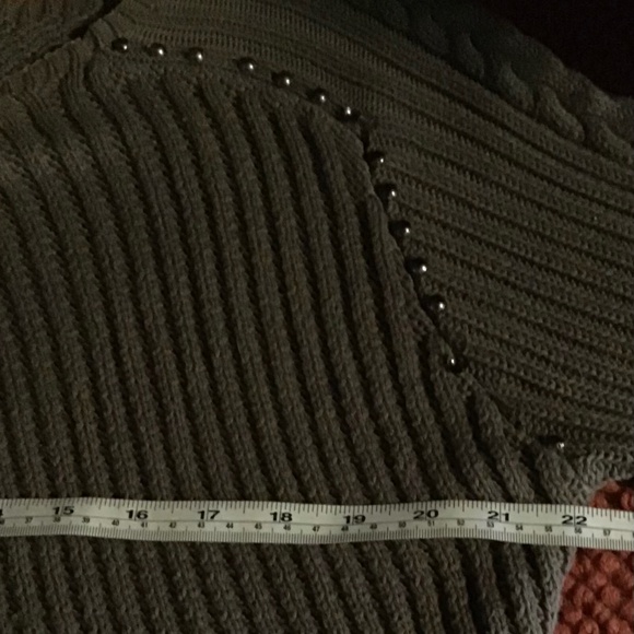 Olive Studded Sweater 1X - Picture 6 of 8